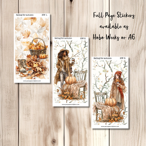 Falling for Autumn Full Page Stickers for Hobo Weeks and A6