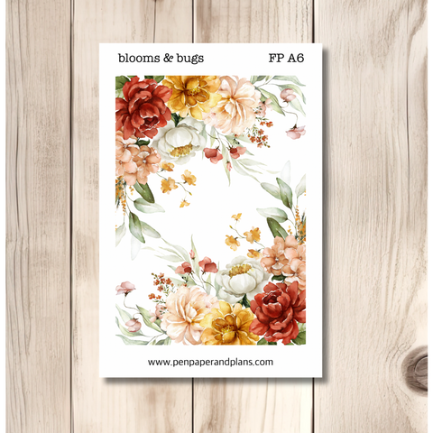 Blooms & Bugs Full Page A6 Sticker