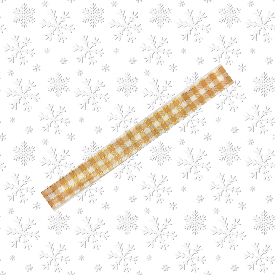 Gingerbread Gingham Washi - gold foil