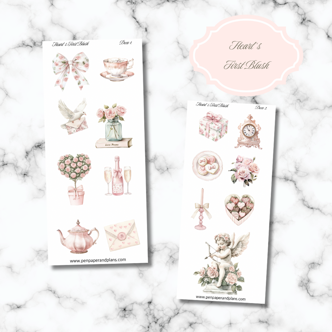 Heart's First Blush Deco Stickers