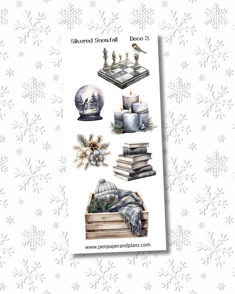 Silvered Snowfall Deco Stickers