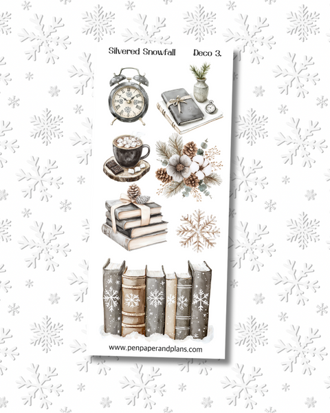 Silvered Snowfall Deco Stickers