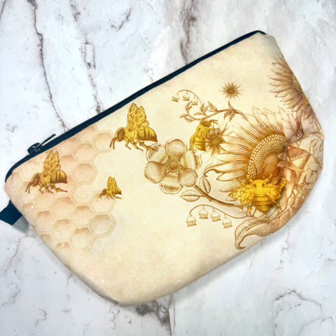 Vintage Bees & Sunflowers Pouch