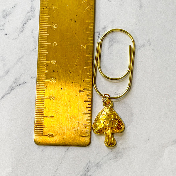 Gold Mushroom Planner Clip