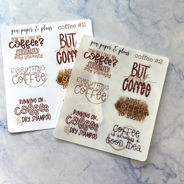 Coffee Quotes  #2 Sticker Sheet